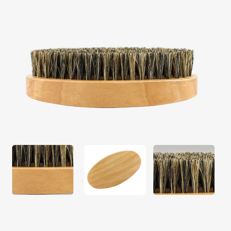 Professional Soft Boar Bristle Wood Beard Brush