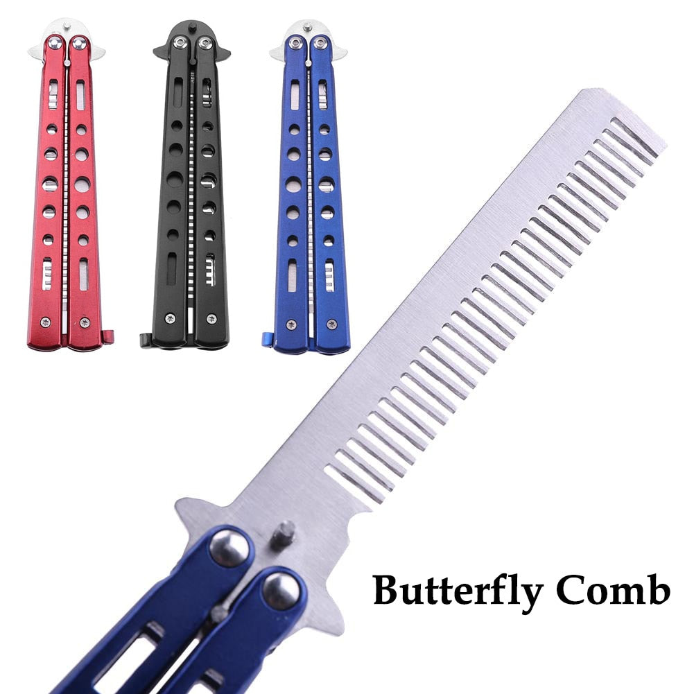 Best Seller Foldable Butterfly Comb Stainless Steel Practice Training Butterfly Comb