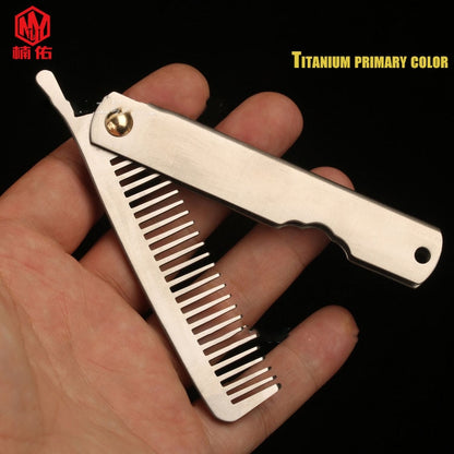 Outdoor EDC Tool Portable Titanium Alloy Folding Comb