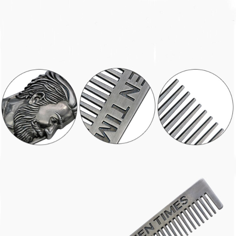 Men Beard Shaping Template Stainless Steel Beard Comb