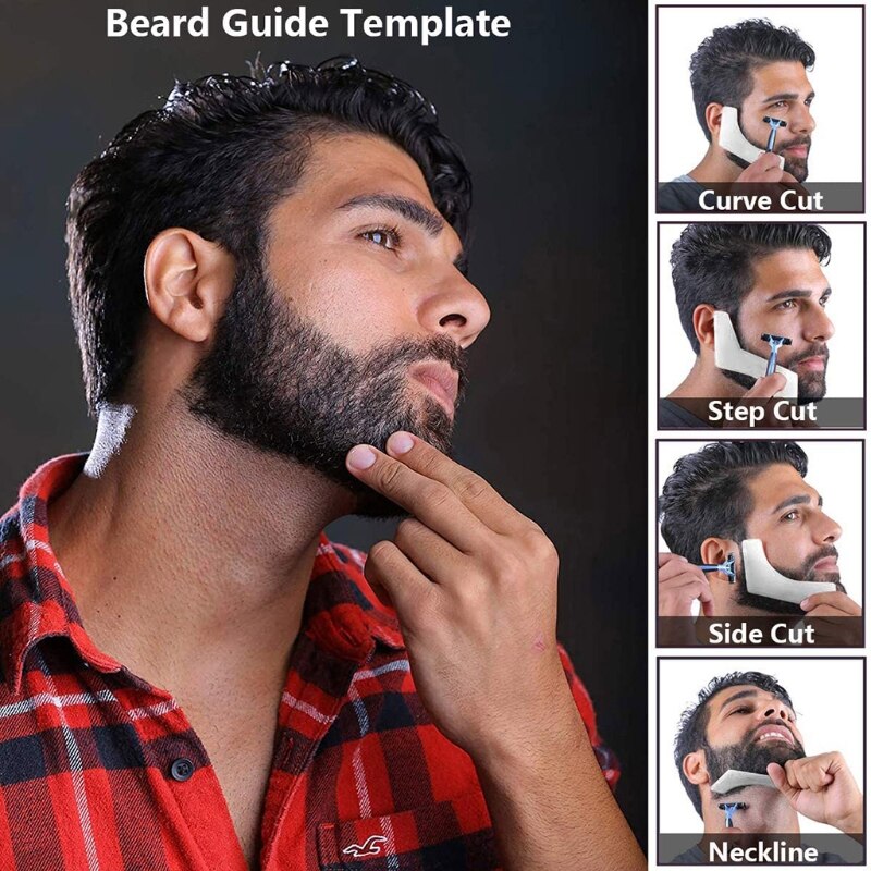 Men's Beard Combs Neck Hair Line Guide Shaping