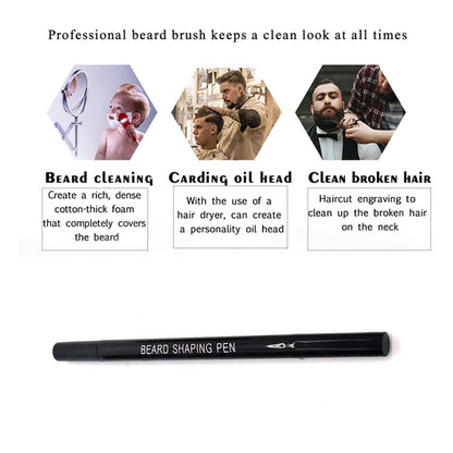 2 in1 Men Beard Growth Pen Facial Hair Moustache