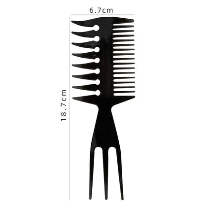 Men Vintage Oil Hair Comb Retro Wide Tooth Fork