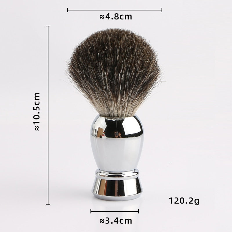 100% Pure Badger Shaving Brush Alloy Metal Handle