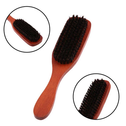 Wood Handle Hair Brush Hard Boar Bristle Combs