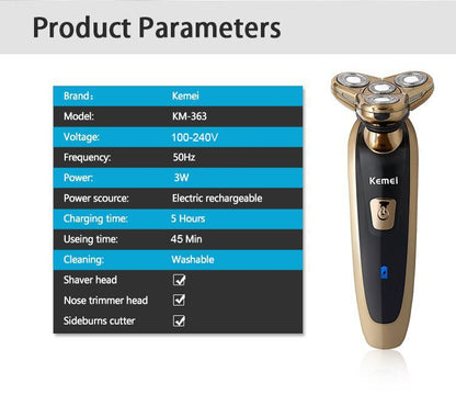 Rechargeable electric shaver washable nose trimmer