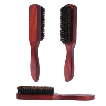 Hair Brush Wood Handle Boar Bristle Beard Comb