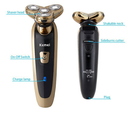 Rechargeable electric shaver washable nose trimmer