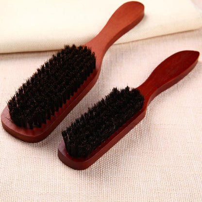 Wood Handle Hair Brush Hard Boar Bristle Combs