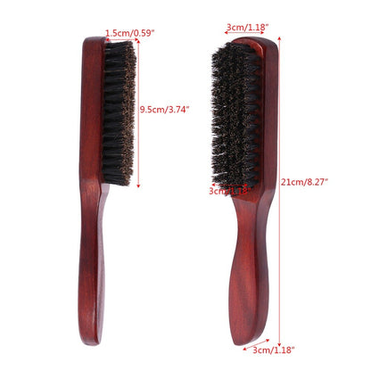 Hair Brush Wood Handle Boar Bristle Beard Comb