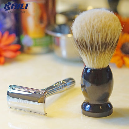 Upgrade Wet Shaving Brush Safety Blade Razor Shaver