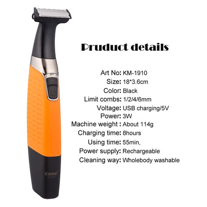 Body trimmer rechargeable electric shaver beard