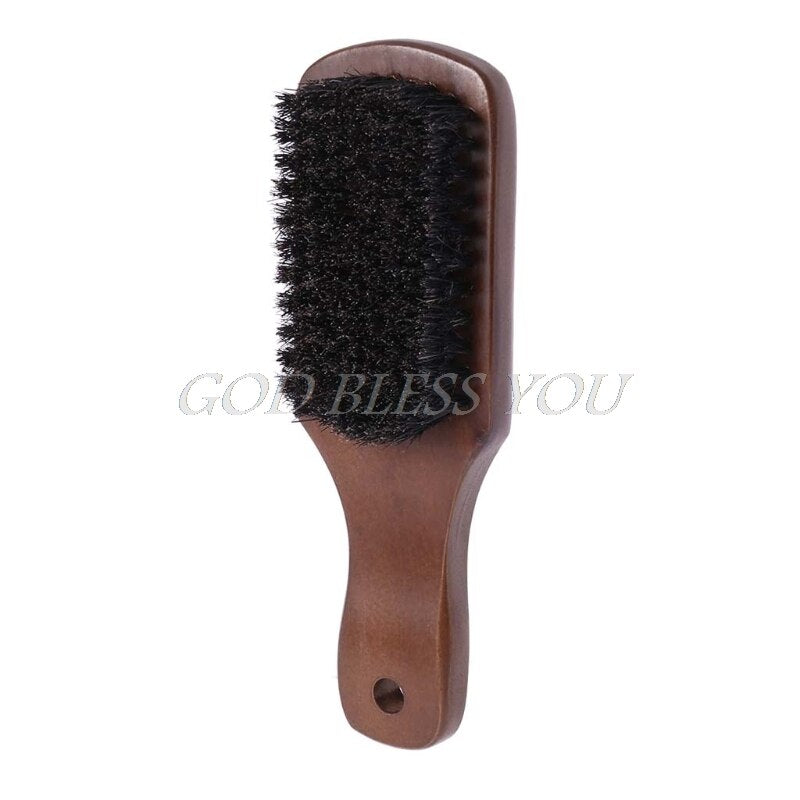 Men Boar Bristle Mustache Brush Wood Handle