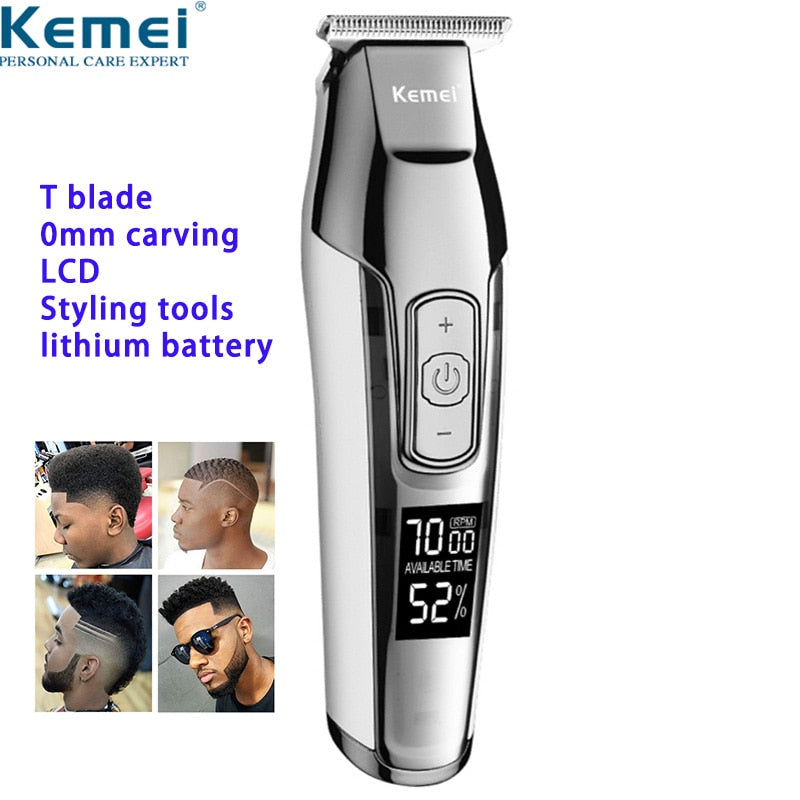 Barber Professional Hair Clipper LCD Beard Trimmer