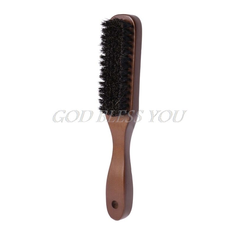 Men Boar Bristle Mustache Brush Wood Handle