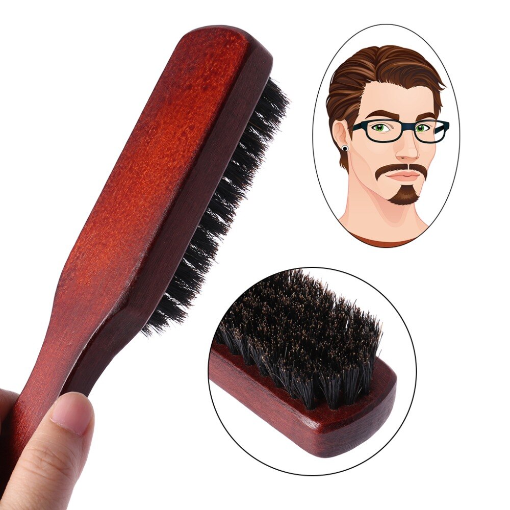 Hair Brush Wood Handle Boar Bristle Beard Comb