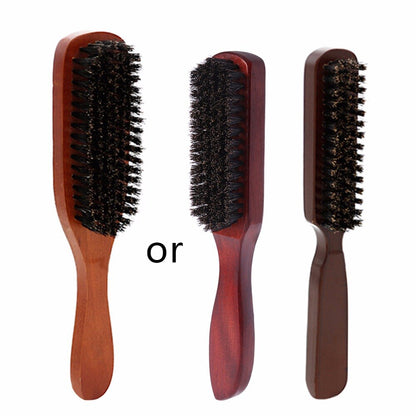 Hair Brush Wood Handle Boar Bristle Beard Comb