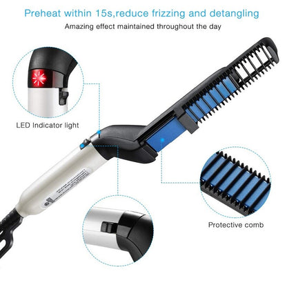 Quick Beard Straightener Brush Electric Hair