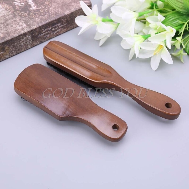 Men Boar Bristle Mustache Brush Wood Handle