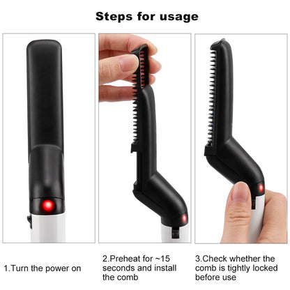 Beard Straightener For Men Heating Comb