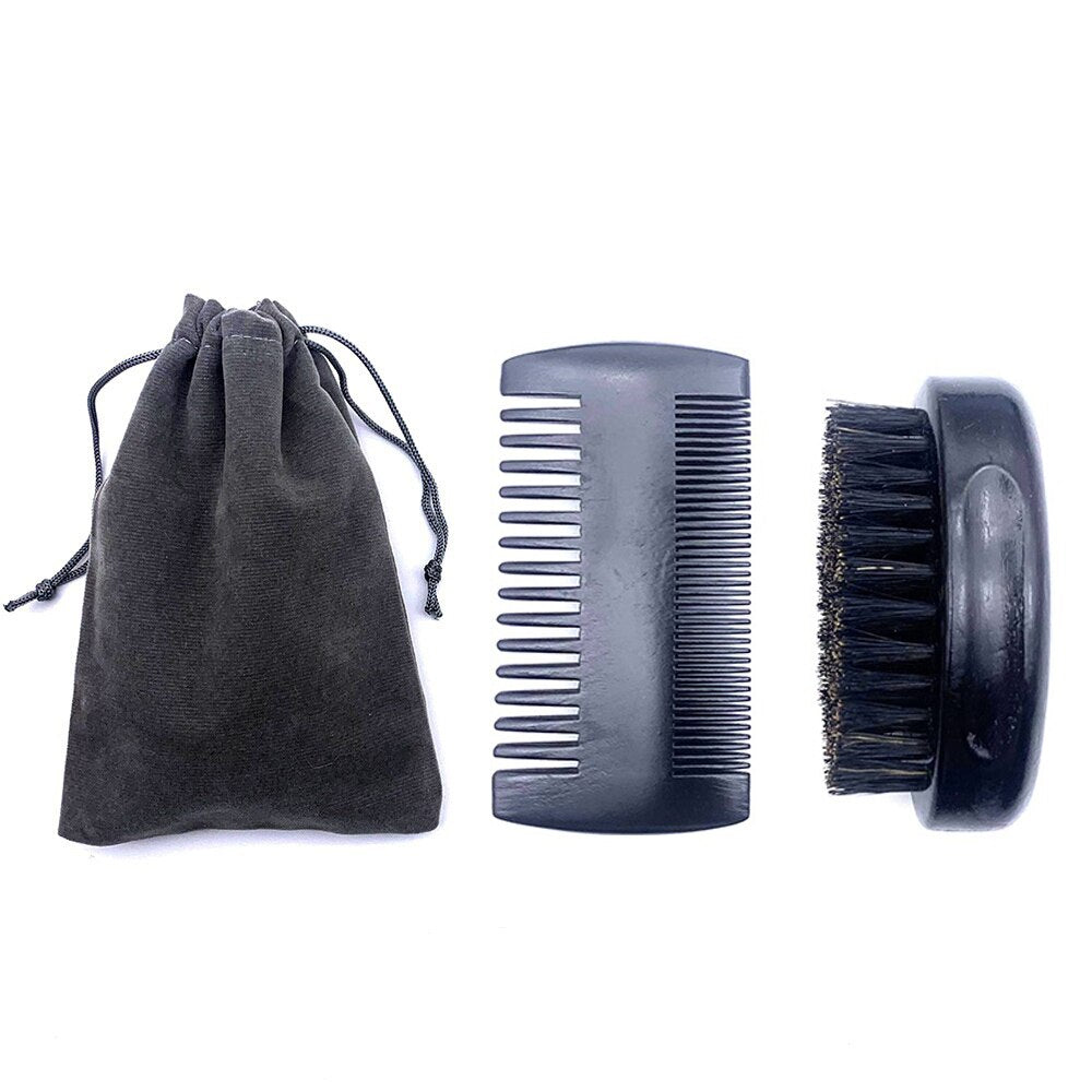 Natural Beard Comb Set Double Beard Oil Head Beard