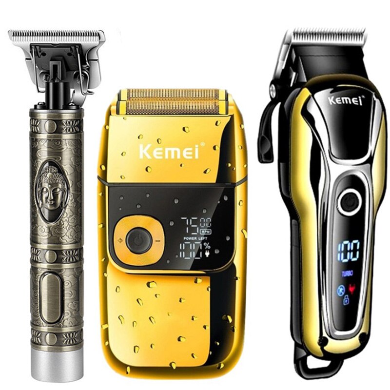 Kemei Electric LCD Hair Clipper Cordless Trimmer