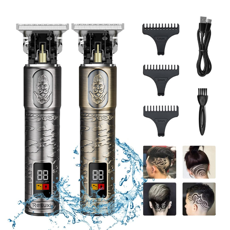 USB LCD Hair Trimmer Electric Clipper