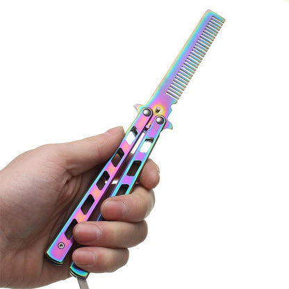 Gradient Foldable Comb Stainless Steel Practice