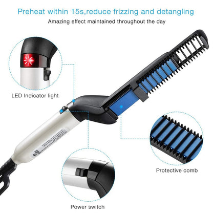 Men Professional Hair Straightener Electric Hair Comb