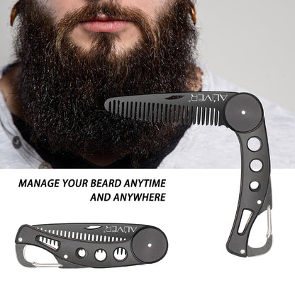 Beard Comb Pocket Clip Men Hair Comb Brush