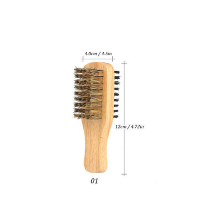 Natural Wooden Wave Brush for Beard