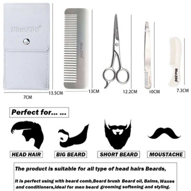 Beard Moustache Scissor and Comb Set Kit Man Care