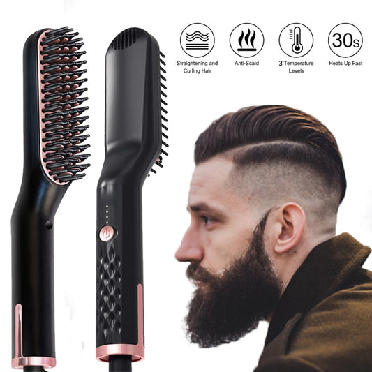 Men Beard Straightener Hot Heating Comb