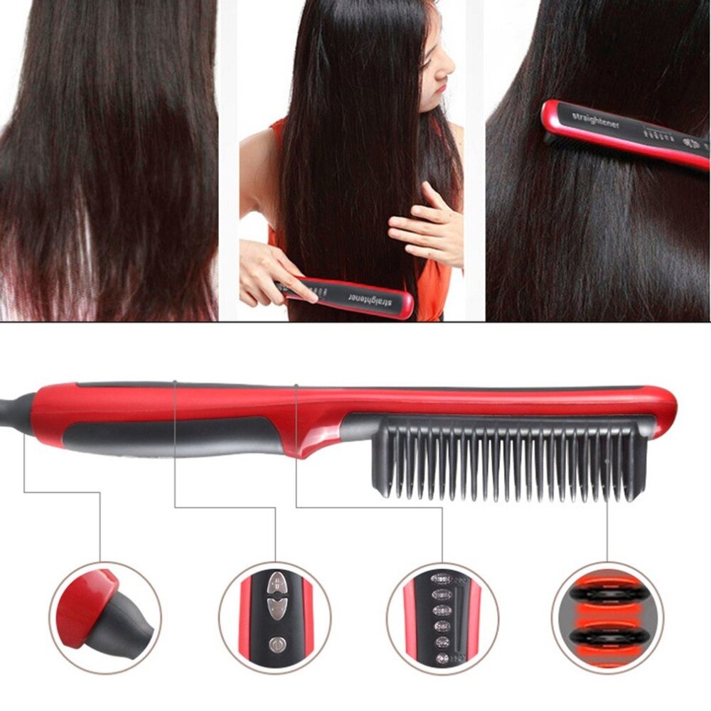 Hair Straightener Comb Electric Straightening Brush