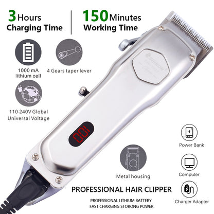 Professional Barber Hair Clipper Rechargeable