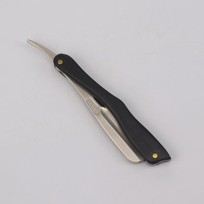 Men's Shaver Natural Ebony Wood Handle Feather