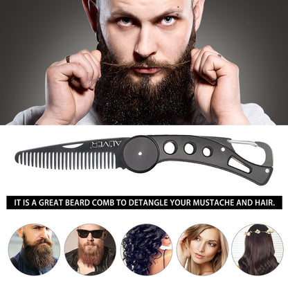 Hair Comb Men's Dedicated Stainless Steel Folding