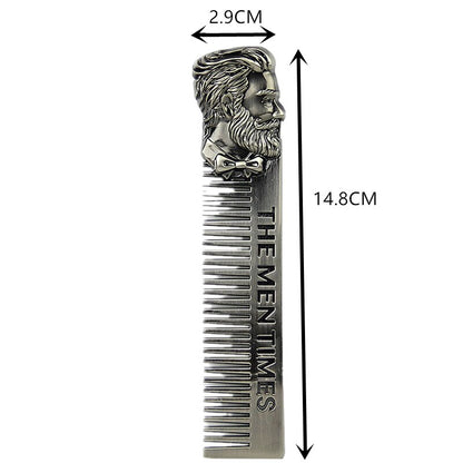 Fashion Stainless Steel Beard Comb Men Beard Comb