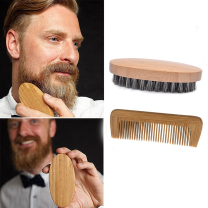 Natural Boar Bristle Beard Brush For Men