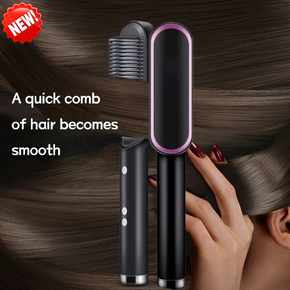 Hair Comb Brush Beard Straightener Anti-Scald Hair Straightening Comb Curling Iron Quick Beard Hair