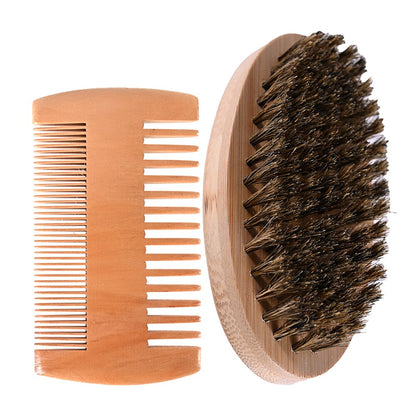 Professional Soft Boar Bristle Wood Beard Brush