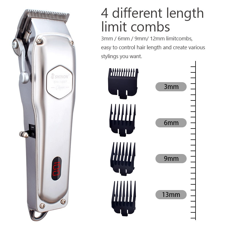 Professional Barber Hair Clipper Rechargeable