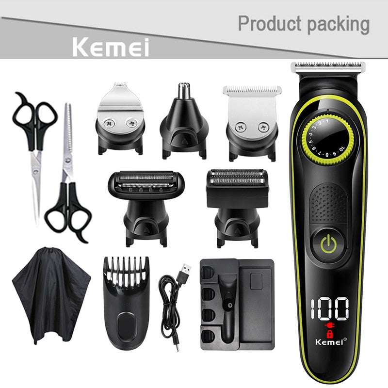 Kemei Hair Trimmer Electric Clipper Beauty Kit