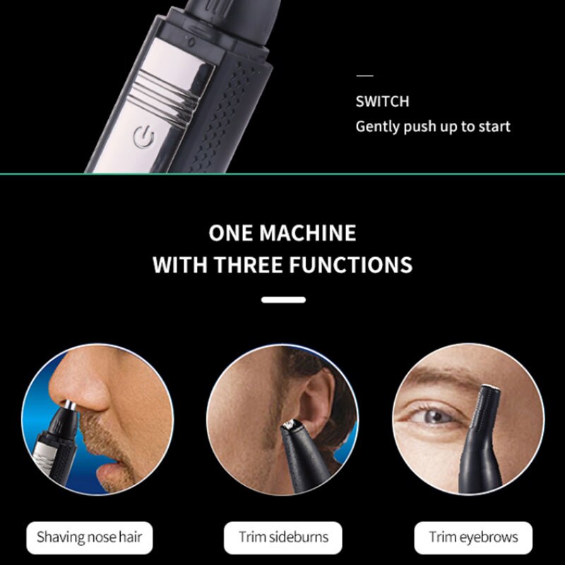 Waterproof nose ear hair trimmer