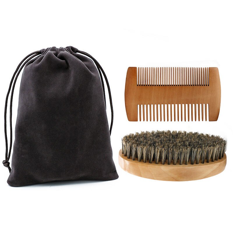 Natural Beard Comb Set Double Beard Oil Head