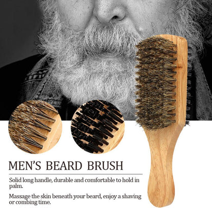 Natural Wooden Wave Brush for Beard