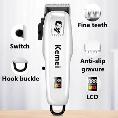 Kemei Electric Hair Clipper Hair Cut Wireless Trimmer