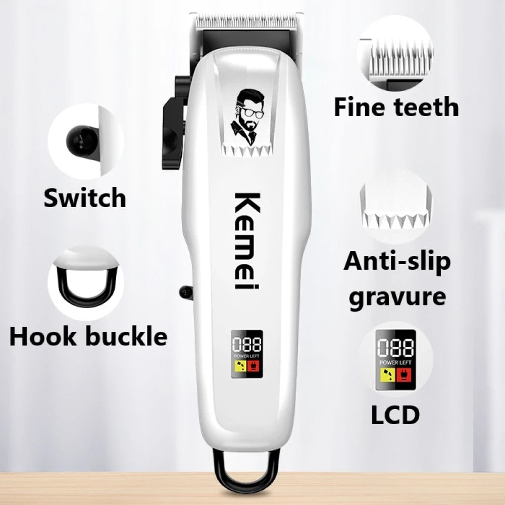 Electric Hair Clipper Hair Cut Wireless Trimmer Men Professional Clipper