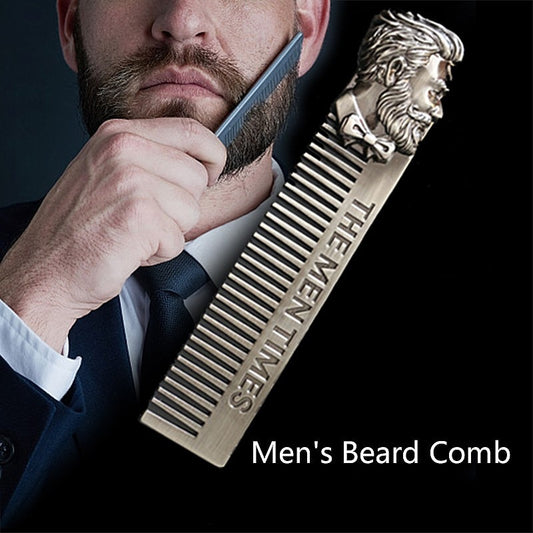Fashion Stainless Steel Beard Comb Men Beard Comb