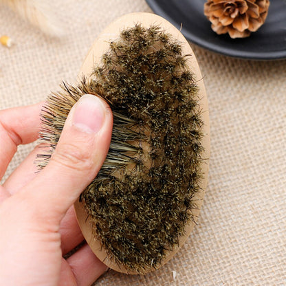 Professional Soft Boar Bristle Wood Beard Brush